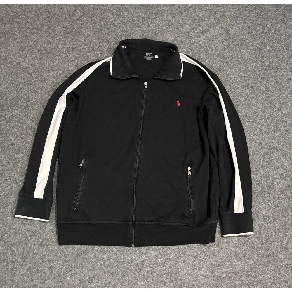 Polo Ralph Lauren Track Jacket Men’s Size XLT Full Zip Long Sleeve Black